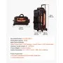 VEVOR 3 Ball Bowling Bag Double Roller Bag with Separate Shoe Compartment, for Bowling Shoes (Up To US Men Size 16), Rolling Ball Bag w/ Wheel, Accessory Pocket, Retractable Handle Extends to 40 in