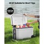 Portable Cooler 45 QT Insulated Wheeled Cooler 64 Can Capacity with Cup Holder