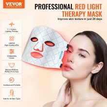 Máscara de terapia de luz roja VEVOR Máscara facial de terapia de luz LED de 7 colores con 850 nm NIR