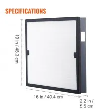 Filtro de aire HEPA VEVOR, repuesto de filtro de aire de 16 x 19 pulgadas, filtros de etapa 3 de alta eficiencia, compatible con BlueDri y depuradores VEVOR, purificadores de aire y equipos de restauración de daños por agua.