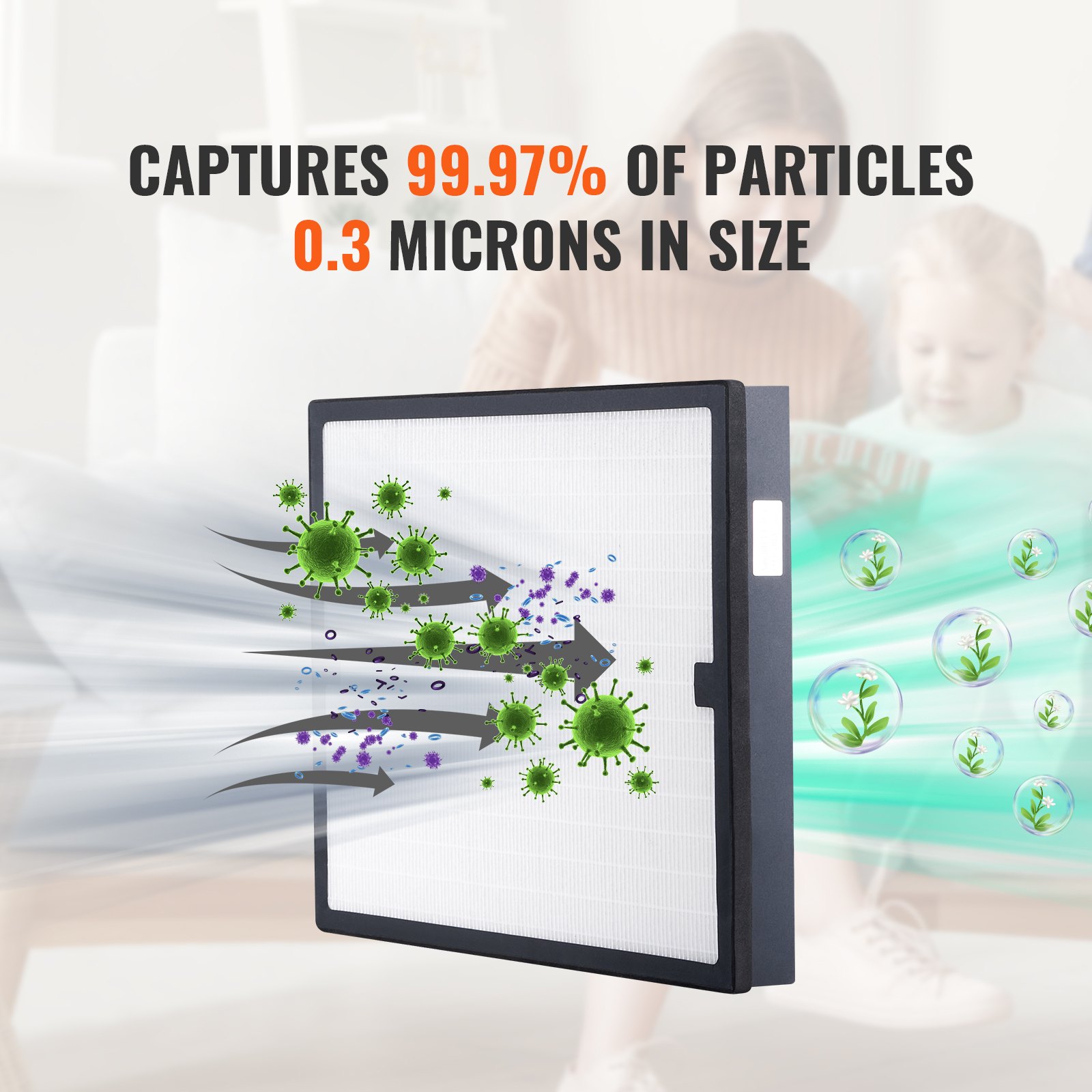 VEVOR HEPA Air Filter, 16 x 19 inch Air Filter Replacement, High-efficient Stage 3 Filters Compatible with BlueDri & VEVOR Scrubber, Air Purifiers, Water Damage Restoration Equipment