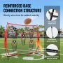 VEVOR 6 x 6 ft Football Trainer Throwing Net, Training Throwing Target Practice Net with 5 Target Pockets, Knotless Net Includes Bow Frame and Portable Carry Case, Improve QB Throwing Accuracy, Red