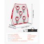 VEVOR 1828.8x1828.8mm Football Trainer Throwing Net, Training Throwing Target Practice Net with 5 Target Pockets, Knotless Net Includes Straps and Portable Carry Case, Improve QB Throwing Accuracy,Red