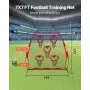 VEVOR 2133.6 x 2133.6mm Football Trainer Throwing Net, Training Throwing Target Practice Net with 5 Target Pockets, Knotless Net Includes Straps and Portable Carry Case, Improve QB Throwing Accuracy