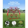 VEVOR 2133.6 x 2133.6mm Football Trainer Throwing Net, Training Throwing Target Practice Net with 5 Target Pockets, Knotless Net Includes Straps and Portable Carry Case, Improve QB Throwing Accuracy