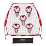 VEVOR 2133.6 x 2133.6mm Football Trainer Throwing Net, Training Throwing Target Practice Net with 5 Target Pockets, Knotless Net Includes Straps and Portable Carry Case, Improve QB Throwing Accuracy