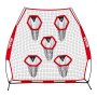 VEVOR 2133.6 x 2133.6mm Football Trainer Throwing Net, Training Throwing Target Practice Net with 5 Target Pockets, Knotless Net Includes Straps and Portable Carry Case, Improve QB Throwing Accuracy