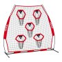VEVOR 2133.6 x 2133.6mm Football Trainer Throwing Net, Training Throwing Target Practice Net with 5 Target Pockets, Knotless Net Includes Straps and Portable Carry Case, Improve QB Throwing Accuracy