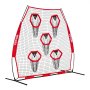 VEVOR 2133.6 x 2133.6mm Football Trainer Throwing Net, Training Throwing Target Practice Net with 5 Target Pockets, Knotless Net Includes Straps and Portable Carry Case, Improve QB Throwing Accuracy