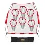 VEVOR 2438.4x2438.4mm Football Trainer Throwing Net, Training Throwing Target Practice Net with 6 Target Pockets, Knotless Net Includes Straps and Portable Carry Case, Improve QB Throwing Accuracy,Red