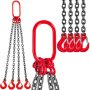 VEVOR 4 Legs Chain Sling with Sling Hook G80, 8MM X 1M Lifting Chain Slings, Chain Hanging with Shortners Crane Grade 80 4T/ 8800LBS, Heavy Duty Lifting Chain Sling with Hooks