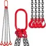 VEVOR 4 Legs Lifting Hook Chain Sling 2Mx8MM, 4T Lifting Chain Sling Legs Steel Factories Steel Powder Coating Lifting Chain High Temperature Resistance