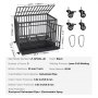 VEVOR 47 Inch Heavy Duty Dog Crate, Indestructible Dog Crate, 3-Door Heavy Duty Dog Kennel for Medium to Large Dogs with Lockable Wheels and Removable Tray, High Anxiety Dog Crate for Indoor & Outdoor