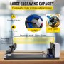 VEVOR Rotary Axis Attachment, 4 Wheels Laser Rotary Attachment, Nema23 Stepper Motor Laser Cutter Rotary, 50-350 mm Laser Rotary Axis for Engraving Cutting Machine Spherical Carving Cylinder Carving
