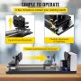 VEVOR Rotary Axis Attachment, 4 Wheels Laser Rotary Attachment, Nema23 Stepper Motor Laser Cutter Rotary, 50-350 mm Laser Rotary Axis for Engraving Cutting Machine Spherical Carving Cylinder Carving