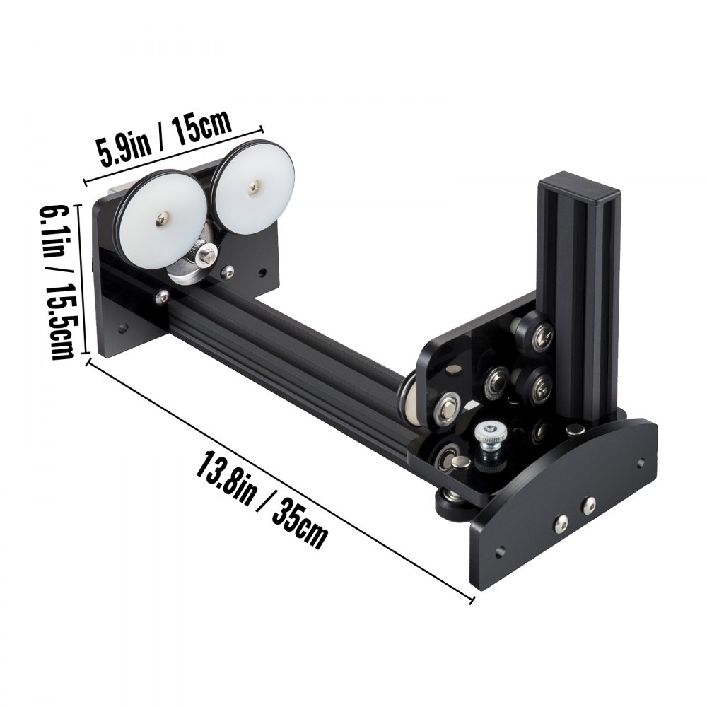 VEVOR Accesorio de Eje Giratorio, Accesorio Giratorio Láser de 4 Ruedas, Cortador Láser de Motor Paso a Paso 57 Giratorio, Longitud de Tallado de 50 mm-350 mm para Máquina Cortadora de Grabado