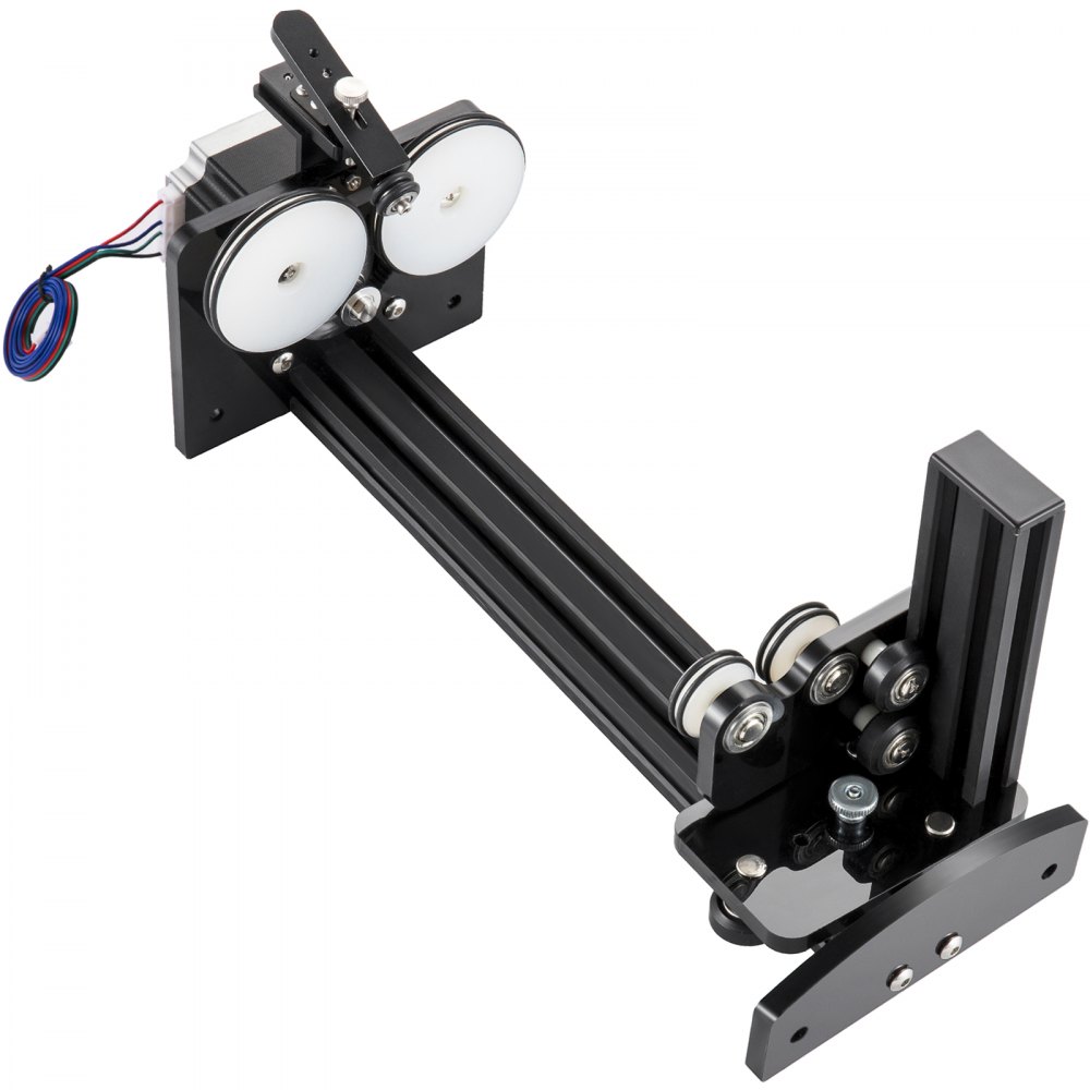 VEVOR Rotary Axis Attachment, 4 Wheels Laser Rotary Attachment, 57 Stepper Motor Laser Cutter Rotary, 50 mm-350 mm Carve Length for Engraving Cutting Machine Spherical Carving Cylinder Carving