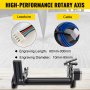 VEVOR Rotary Axis Attachment, 4 Wheels Laser Rotary Attachment, 57 Stepper Motor Laser Cutter Rotary, 50 mm-350 mm Carve Length for Engraving Cutting Machine Spherical Carving Cylinder Carving