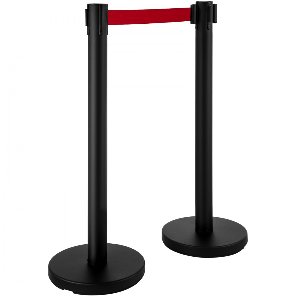 VEVOR Crowd Control Barriers Line děliče 4ks Černé tyče s jedním rámečkem