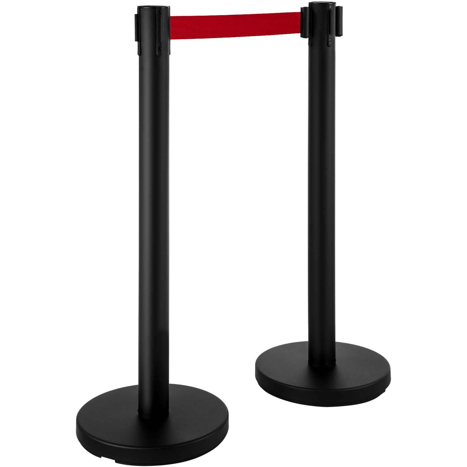 VEVOR Crowd Control Barriers Line děliče 4ks Černé tyče s jedním rámečkem