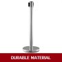 Stainless Steel Crowd Control Stanchion Red Belt Retractable Queue Posts