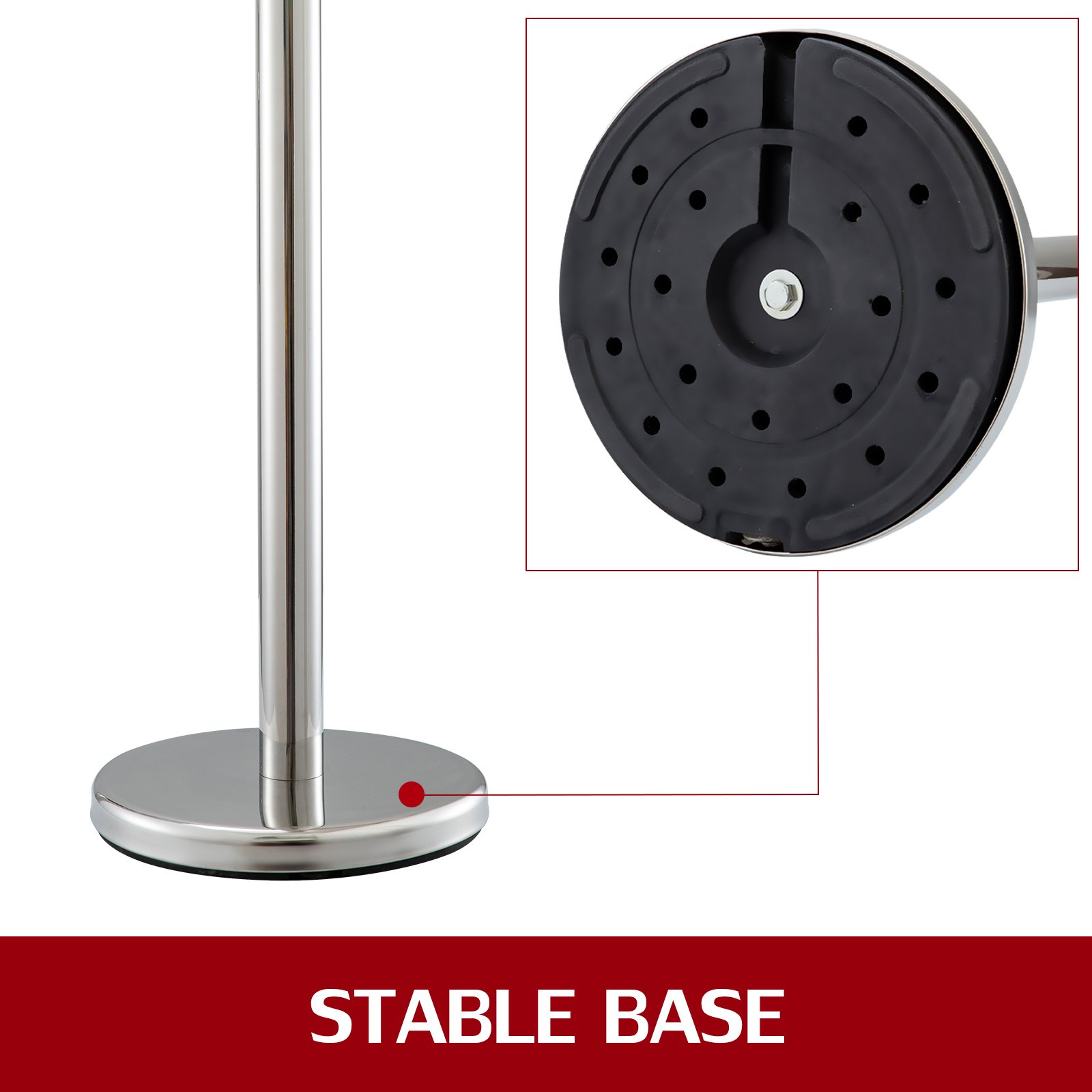 Stainless Steel Crowd Control Stanchion Red Belt Retractable Queue Posts