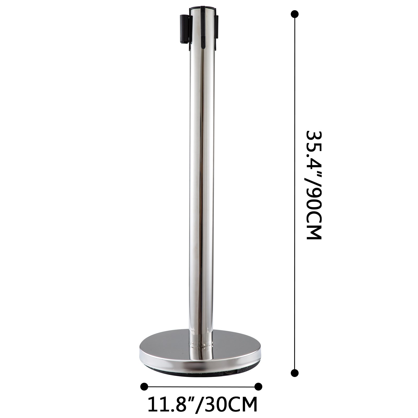 Stainless Steel Crowd Control Stanchion Red Belt Retractable Queue Posts