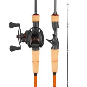 best fishing rod and reel combo 2018 spinning vs baitcasting One Bass Combo, Medium Fast Combo, 24 Ton Carbon Fiber 2 Pieces Fishing Poles With Bait quality guides VEVOR Carbon Fiber Fishing Rod