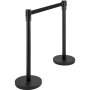 VEVOR Crowd Control Stanchion, Set of 8 Pieces Stanchion Set, Stanchion Set with 6.6 ft/2 m Black Retractable Belt, Black Crowd Control Barrier with Concrete and Metal Base – Easy Connect Assembly