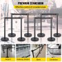 Vevor 8 Pcs Crowd Control Barrier Stanchion Posts Queue Pole Retractable Belt