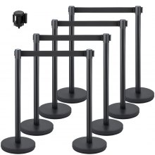 Vevor 8 Pcs Crowd Control Barrier Stanchion Posts Queue Pole Retractable Belt