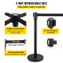 VEVOR crowd control stanchion with 4-way retractable belt and extra adaptor.