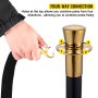 VEVOR Crowd Control Stanchion, Set of 6 Pieces Stanchion Set, Stanchion Set with 5 ft/1.5 m Black Velvet Rope, Black Crowd Control Barrier w/ Sturdy Concrete and Metal Base – Easy Connect Assembly