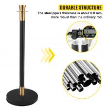 VEVOR Crowd Control Stanchion Stanchion Set 6 Pieces Set w/ Black Velvet Rope
