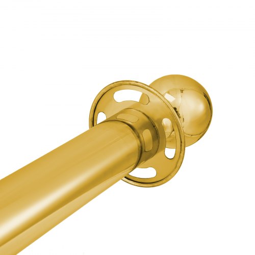 VEVOR Set of 2 Gold Round Top Queue Control Barrier Posts Stands Security Stanchion Rope Divider Stainless Steel with 1.5M Red 3 Velvet Rope 4 Pack
