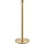gold stanchion with ball top from VEVOR crowd control barriers standing against white background.