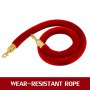 VEVOR 4PCS Gold Stanchion Posts Queue, 38 Inch Red Velvet Rope, Crowd Control Barriers Queue Line Rope, Barriers for Party Supplies