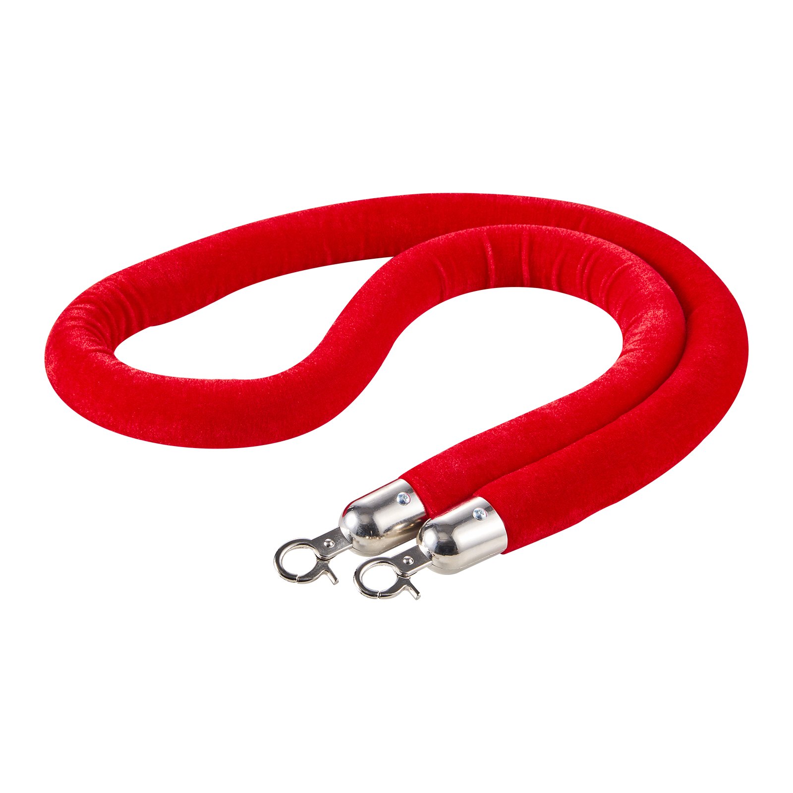 VEVOR 4 Pcs Red Velvet Stanchion Ropes, 1.5 m Crowd Control Stanchion Red Velvet Ropes with Silver Hooks, Post Queue Barrier Carpet Rope for Carpet Events Movie Theaters Grand Openings Hotels Party