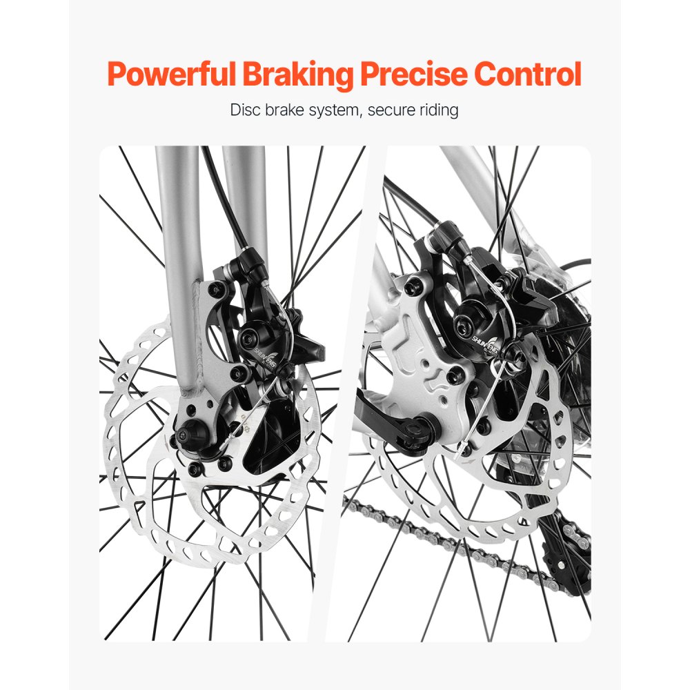 VEVOR Road Bike, 700C Wheels Racing Bike, L-TWOO 14 Speeds Drivetrain City Commuter Road Bicycle, Urban Adult Sport Bike with Lightweight Aluminum Alloy Frame, Drop Bar, Disc Brake, for Men Women