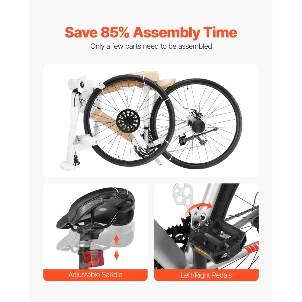 VEVOR Road Bike, 700C Wheels Racing Bike, L-TWOO 14 Speeds Drivetrain City Commuter Road Bicycle, Urban Adult Sport Bike with Lightweight Aluminum Alloy Frame, Drop Bar, Disc Brake, for Men Women