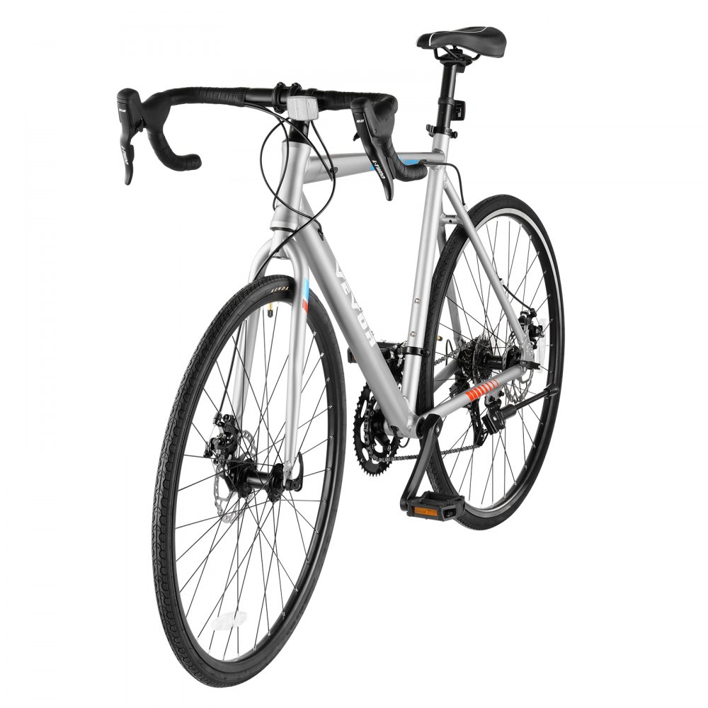 VEVOR Road Bike, 700C Wheels Racing Bike, L-TWOO 14 Speeds Drivetrain City Commuter Road Bicycle, Urban Adult Sport Bike with Lightweight Aluminum Alloy Frame, Drop Bar, Disc Brake, for Men Women