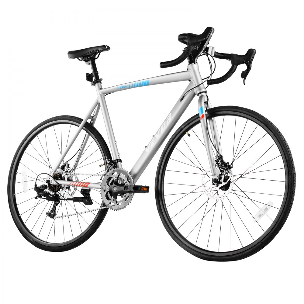 VEVOR Road Bike, 700C Wheels Racing Bike, L-TWOO 14 Speeds Drivetrain City Commuter Road Bicycle, Urban Adult Sport Bike with Lightweight Aluminum Alloy Frame, Drop Bar, Disc Brake, for Men Women