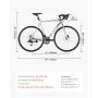 VEVOR Road Bike, 700C Wheels Racing Bike, L-TWOO 14 Speeds Drivetrain City Commuter Road Bicycle, Urban Adult Sport Bike with Lightweight Aluminum Alloy Frame, Drop Bar, Disc Brake, for Men Women