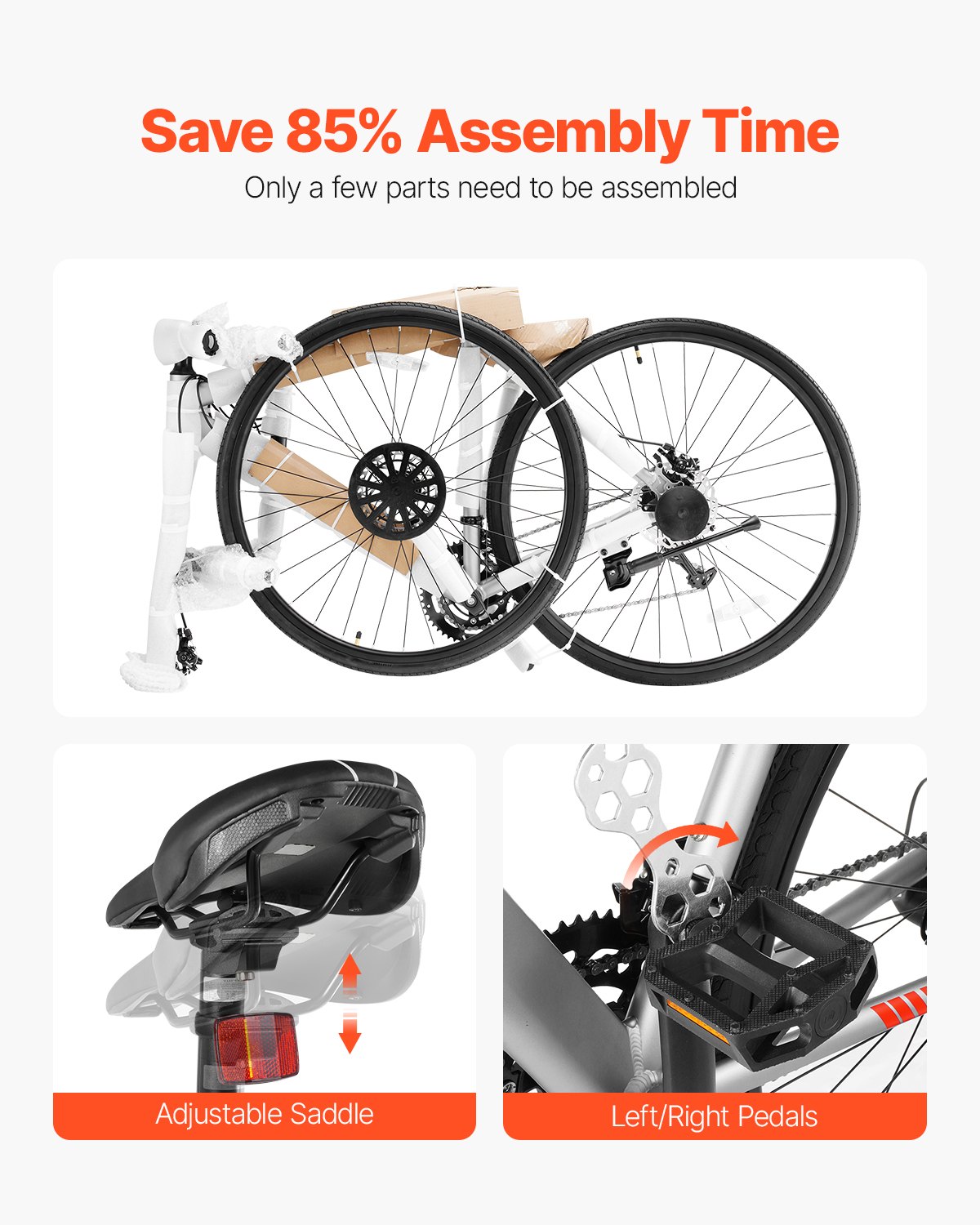 VEVOR Road Bike, 700C Wheels Racing Bike, L-TWOO 14 Speeds Drivetrain City Commuter Road Bicycle, Urban Adult Sport Bike with Lightweight Aluminum Alloy Frame, Drop Bar, Disc Brake, for Men Women