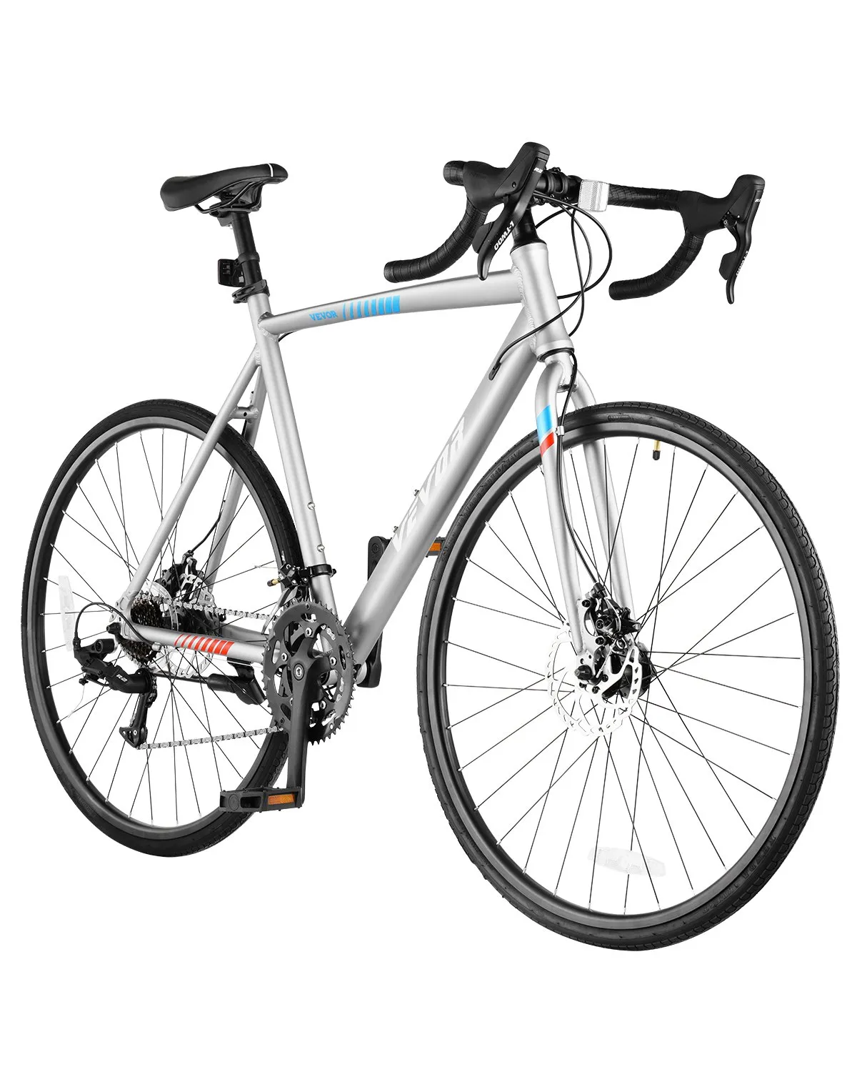 VEVOR Road Bike, 700C Wheels Racing Bike, L-TWOO 14 Speeds Drivetrain City Commuter Road Bicycle, Urban Adult Sport Bike with Lightweight Aluminum Alloy Frame, Drop Bar, Disc Brake, for Men Women