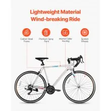 Road Bike Racing Bicycle 700C Shimano 21 Speeds Carbon Steel Frame Caliper Brake
