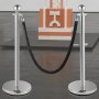 VEVOR Crowd Control Stanchion, Set of 2 Pieces Stanchion, Stanchion Set with 5 ft/1.5 m Black Velvet Rope, Silver Crowd Control Barrier with Sturdy Concrete and Metal Base – Easy Connect Assembly