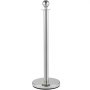 VEVOR Crowd Control Stanchion, Set of 2 Pieces Stanchion, Stanchion Set with 5 ft/1.5 m Black Velvet Rope, Silver Crowd Control Barrier with Sturdy Concrete and Metal Base – Easy Connect Assembly
