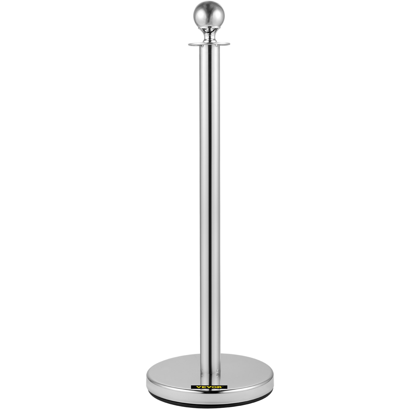 VEVOR Crowd Control Stanchion Stanchion Set 2pcs Set w/ Black Velvet Rope-Silver