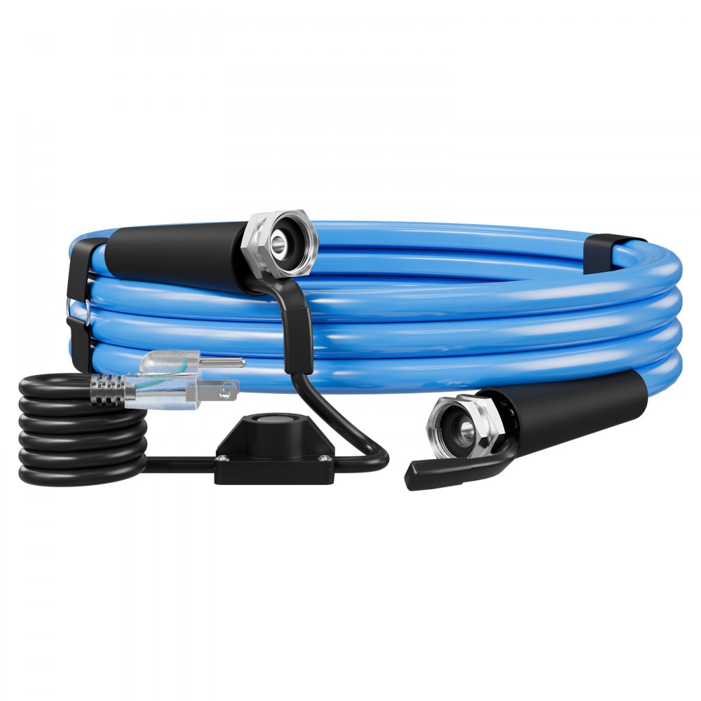 VEVOR 15FT Heated Water Hose for RV Antifreeze to -45°F Drinking Water Hose, 1/2" ID, Smooth Surface, Built-in Thermostat, Freeze & Leak-Proof, Lead and BPA Free, Fast Heating for RV Camping Garden